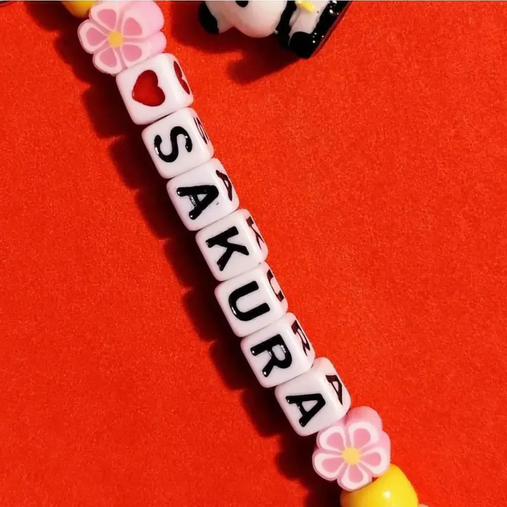 Handmade Kawaii Sakura Panda Lotus Charm Kandi Keychain